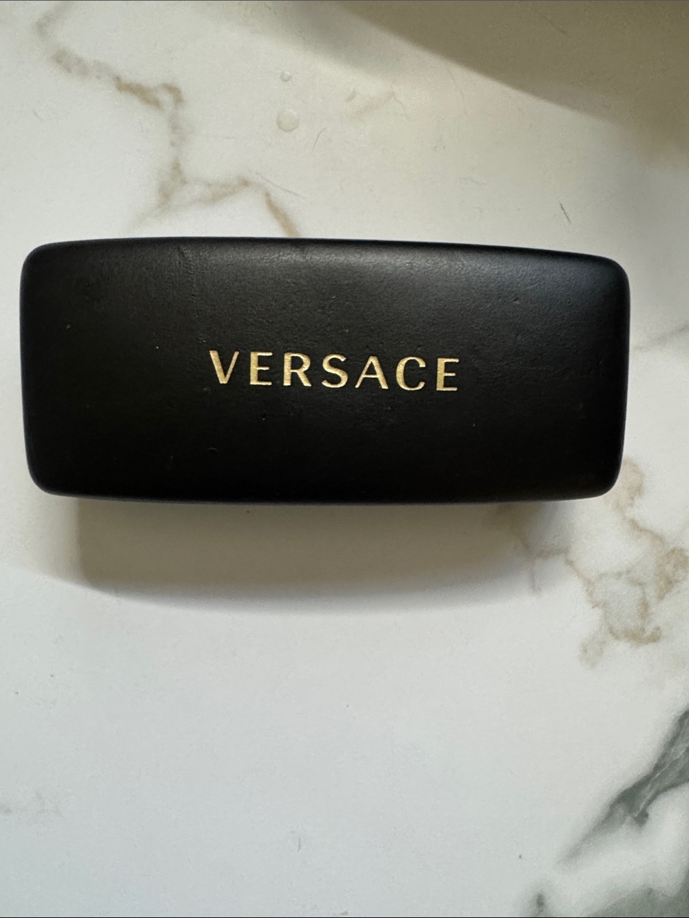 Versace Black Sunglasses Case with Gold Lettering